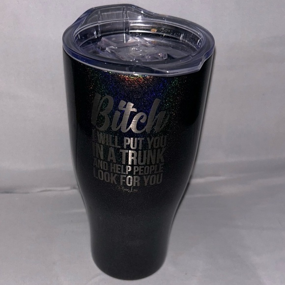 Tumbler Cup All Over Glitter Removable Lid Stainless Steel Thermal Hot and Cold - Picture 3 of 8